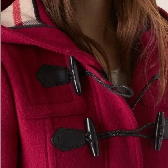 Burberry Brit Blackwell Wool Toggle Coat Claret - Picture 4 of 9